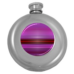 Stripes Line Red Purple Round Hip Flask (5 oz)