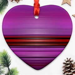 Stripes Line Red Purple Heart Ornament (Two Sides)