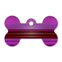 Stripes Line Red Purple Dog Tag Bone (Two Sides)