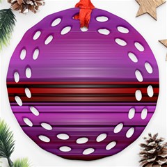 Stripes Line Red Purple Ornament (Round Filigree)