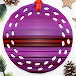 Stripes Line Red Purple Round Filigree Ornament (Two Sides) Front