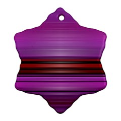 Stripes Line Red Purple Snowflake Ornament (Two Sides)