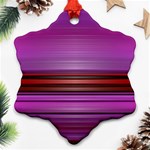 Stripes Line Red Purple Snowflake Ornament (Two Sides) Front