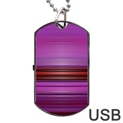 Stripes Line Red Purple Dog Tag Usb Flash (one Side) by Mariart