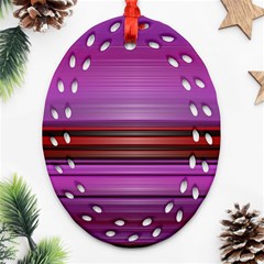 Stripes Line Red Purple Ornament (Oval Filigree)