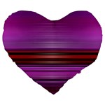 Stripes Line Red Purple Large 19  Premium Heart Shape Cushions Front