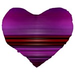 Stripes Line Red Purple Large 19  Premium Heart Shape Cushions Back