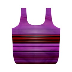 Stripes Line Red Purple Full Print Recycle Bags (M) 