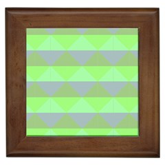 Squares Triangel Green Yellow Blue Framed Tiles by Mariart