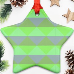 Squares Triangel Green Yellow Blue Ornament (star) by Mariart