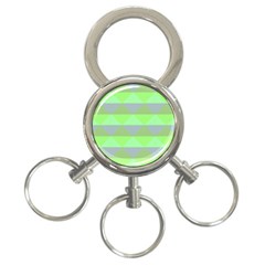 Squares Triangel Green Yellow Blue 3-ring Key Chains by Mariart