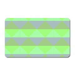 Squares Triangel Green Yellow Blue Magnet (rectangular)