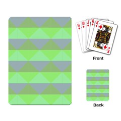 Squares Triangel Green Yellow Blue Playing Card by Mariart