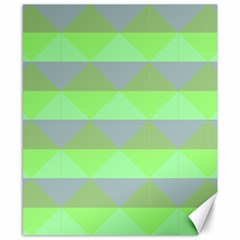 Squares Triangel Green Yellow Blue Canvas 8  X 10  by Mariart