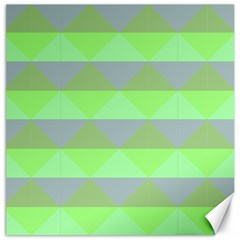 Squares Triangel Green Yellow Blue Canvas 20  X 20   by Mariart