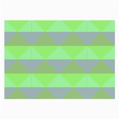 Squares Triangel Green Yellow Blue Large Glasses Cloth (2-side) by Mariart