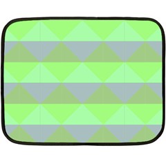 Squares Triangel Green Yellow Blue Double Sided Fleece Blanket (mini)  by Mariart