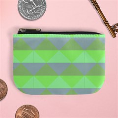 Squares Triangel Green Yellow Blue Mini Coin Purses by Mariart