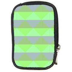 Squares Triangel Green Yellow Blue Compact Camera Cases by Mariart