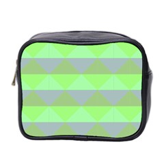 Squares Triangel Green Yellow Blue Mini Toiletries Bag 2-side by Mariart