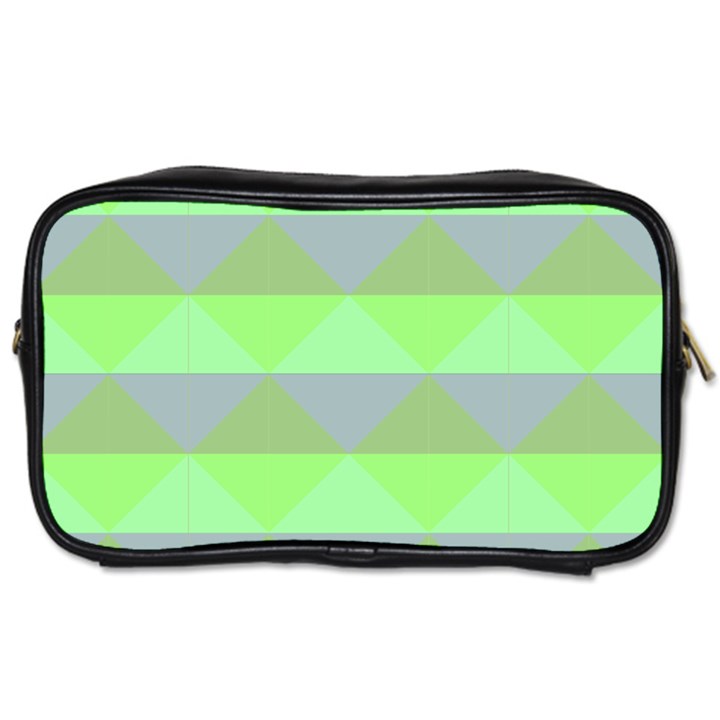 Squares Triangel Green Yellow Blue Toiletries Bags 2-Side