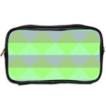 Squares Triangel Green Yellow Blue Toiletries Bags 2-Side Back