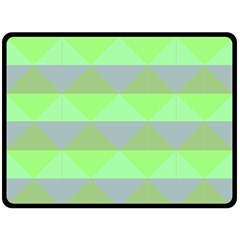 Squares Triangel Green Yellow Blue Fleece Blanket (large)  by Mariart