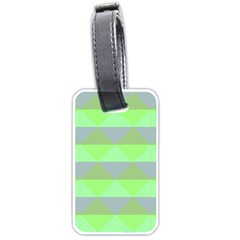 Squares Triangel Green Yellow Blue Luggage Tags (one Side)  by Mariart