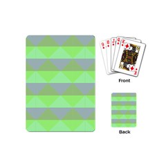 Squares Triangel Green Yellow Blue Playing Cards (mini)  by Mariart