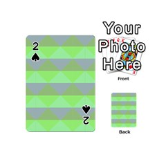 Squares Triangel Green Yellow Blue Playing Cards 54 (mini)  by Mariart