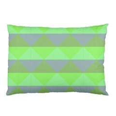 Squares Triangel Green Yellow Blue Pillow Case (two Sides) by Mariart