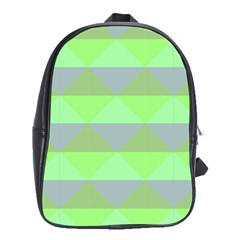 Squares Triangel Green Yellow Blue School Bags (xl)  by Mariart