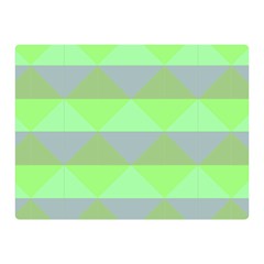 Squares Triangel Green Yellow Blue Double Sided Flano Blanket (mini)  by Mariart