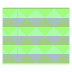 Squares Triangel Green Yellow Blue Double Sided Flano Blanket (small)  by Mariart