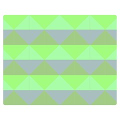 Squares Triangel Green Yellow Blue Double Sided Flano Blanket (medium)  by Mariart