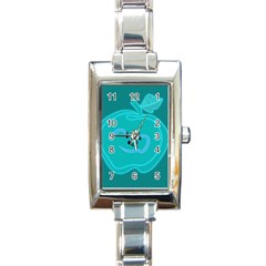 Xray Worms Fruit Apples Blue Rectangle Italian Charm Watch by Mariart