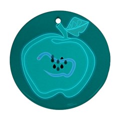 Xray Worms Fruit Apples Blue Ornament (round) by Mariart