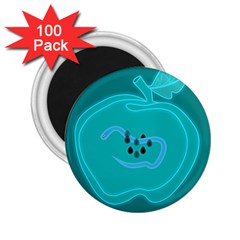 Xray Worms Fruit Apples Blue 2 25  Magnets (100 Pack) 