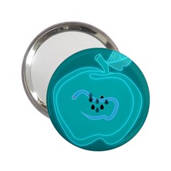 Xray Worms Fruit Apples Blue 2 25  Handbag Mirrors by Mariart