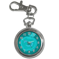 Xray Worms Fruit Apples Blue Key Chain Watches by Mariart