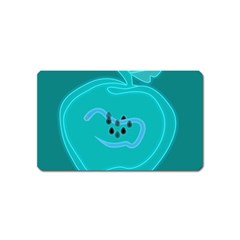 Xray Worms Fruit Apples Blue Magnet (name Card) by Mariart