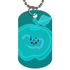 Xray Worms Fruit Apples Blue Dog Tag (one Side) by Mariart