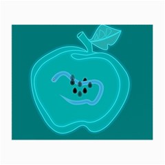 Xray Worms Fruit Apples Blue Small Glasses Cloth by Mariart