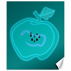 Xray Worms Fruit Apples Blue Canvas 8  X 10  by Mariart