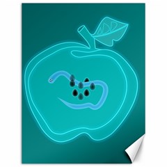 Xray Worms Fruit Apples Blue Canvas 12  X 16   by Mariart