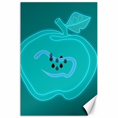 Xray Worms Fruit Apples Blue Canvas 20  X 30   by Mariart