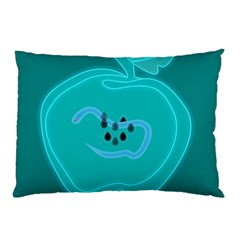 Xray Worms Fruit Apples Blue Pillow Case by Mariart