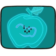 Xray Worms Fruit Apples Blue Double Sided Fleece Blanket (mini)  by Mariart