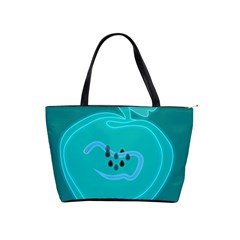 Xray Worms Fruit Apples Blue Shoulder Handbags