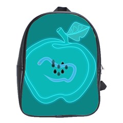 Xray Worms Fruit Apples Blue School Bags(large)  by Mariart